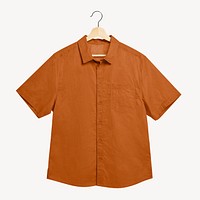 Brown linen shirt  mockup, editable apparel & fashion psd