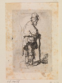 Beggar leaning on a stick by Rembrandt van Rijn