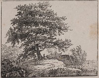 Tree on a cliff by the sea by Axel Theodor Kittendorff