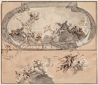 Sketch for ceiling painting   by unknown