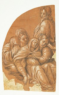 Part of a Pietà (left side of a lunette composition) by by Tintoretto (Jacopo Robusti)