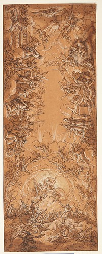 Draft ceiling painting with the Trinity   by unknown