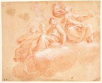 Figures seated on clouds. Sketch for allegory (?) by Gerard De Lairesse