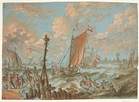 Harbor with ships for sail by Jacobus Storck