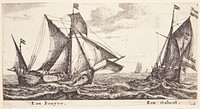 Two ships under sail, one a galliot by Reinier Nooms