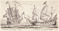 The ships De Vrijheid and De Hazewind by Reinier Nooms