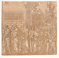 Men, women and children in procession by Andrea Andreani, Bernardo Malpizzi and Andrea Mantegna