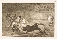 A Spanish rider breaks short spears with the help of his seconds by Francisco Goya