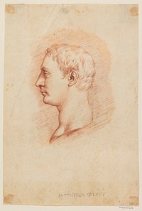 Profile portrait in relief style of a man, possibly Marcus Tuscher himself by Marcus Tuscher