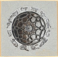 Draft for a geometrical decoration of a dome;outside the sign of the Tropics