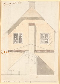 The eastern gable side of Spurveskjul by Nicolai Abildgaard