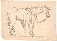 A horse with a blanket on it by Nicolai Abildgaard