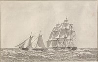 A schooner running down a pursuing frigate by C.W. Eckersberg