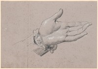 Study of a left hand, used in the full-length portrait of Frederik the Sixth as Crown Prince from 1786 at Amalienborg by Jens Juel