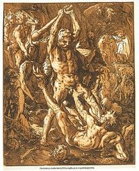 Hercules kills Cacus by Hendrick Goltzius