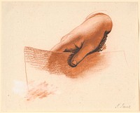 Study of a man's right hand, holding a piece of paper;study for the Anker family portrait by Jens Juel