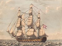 A Danish leave ship, to be seen in the lee, with a side wind by Niels Truslew