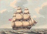 A Danish frigate, to be seen in lee, with crosswinds by C.W. Eckersberg