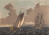 A chase sailing for a blur and a frigate alike by C.W. Eckersberg