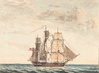 A Danish frigate lying in reverse by C.W. Eckersberg