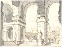 Palace grounds with arcades by Aron Wallick
