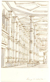 Interior with columns (church?) by Aron Wallick