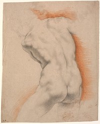 Male model bent to the left, seen from the back by Heinrich Dittmers