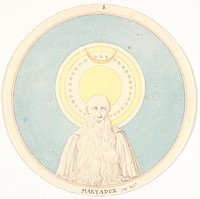 Man with long beard (half figure) under starry sky by Johannes Wiedewelt