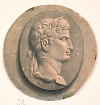 Portrait medallion of Augustus.Roman emperor