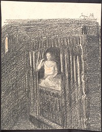 Woman in alcove by Agnes Slott-Møller