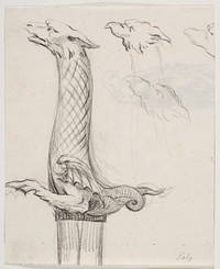 Sword hilt in the shape of a dragon and three dragon heads by Jacques François Joseph Saly