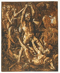 Hercules kills Cacus by Hendrick Goltzius