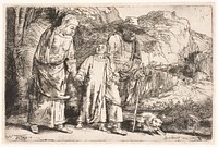 Christ returns, between his parents, home from the temple by Rembrandt van Rijn