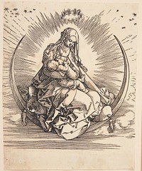 Virgin Mary on a crescent moon by Albrecht Dürer