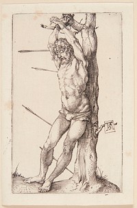 Saint Sebastian, tied to a tree by Albrecht Dürer