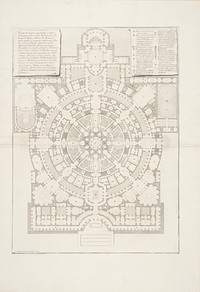 Plan of a spacious and magnificent College designed after the ancient gymnasia of the Greeks and the baths of the Romans ... by Giovanni Battista Piranesi