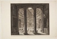 The interior of the Pantheon by Giovanni Battista Piranesi