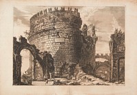 The tomb of Caecilia Metella on the Appian Way outside Rome by Giovanni Battista Piranesi