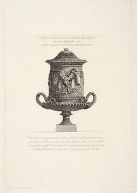 Large urn decorated with ox heads and fruit garlands by Giovanni Battista Piranesi