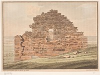 Church ruins in Greenland. Illustration for W.A.Grah. Research trip to the east coast of Greenland by Heinrich Gustav Ferdinand Holm