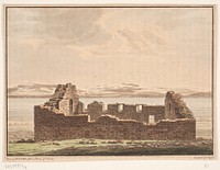 Church ruins in Greenland. Illustration for W.A.Grah. Research trip to the east coast of Greenland by Heinrich Gustav Ferdinand Holm