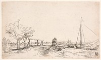 Jan Six's bridge by Rembrandt van Rijn
