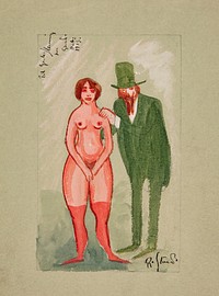 Pink lady and green man by Robert Storm Petersen