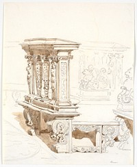 Detail of the choir stalls in the cathedral of Siena by Martinus Rørbye