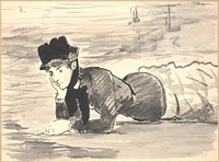 Woman Lying on the Beach by &Eacute;douard Manet