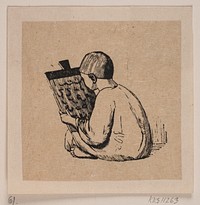 A Turkish (?) boy with a writing tablet by Andreas Christian Ferdinand Flinch