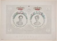 Memorial sheet for Prince Frederik, later King Frederik d. 7, and Princess Wilhelmine