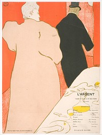 Un Moniseur et une Dame, Program pour L'Argent by Henri de Toulouse Lautrec