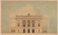 The RoyalTheater 1874. The facade towards Kgs. Nytorv by Jens Vilhelm Dahlerup