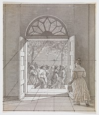 From a front room.Preliminary study for "Linear perspective, Plate VI" by C.W. Eckersberg